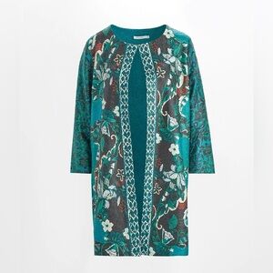 Chico’s Teal Travelers Collection Mixed Crushed Cardigan Jacket duster Asian